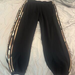 adidas Black Joggers with Gold Accents